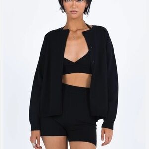 Princess Polly Black Cardigan Sweater